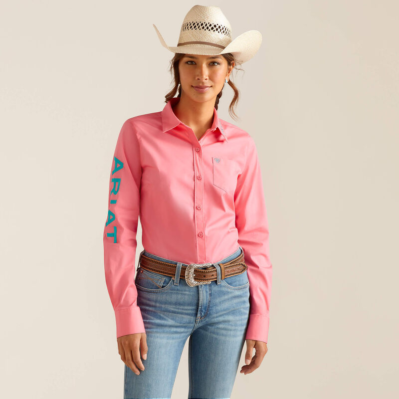 Ariat Womens Team Kirby Stretch Shirt - Camellia Rose