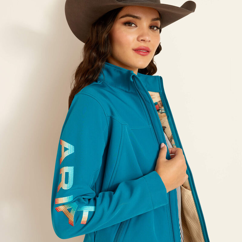 Ariat Womens New Team Softshell Jacket - Ocean Depths/Retro Ranch Print