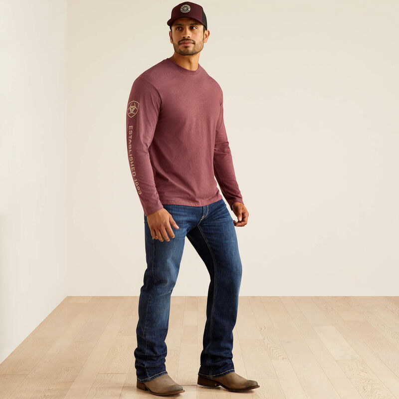 Ariat Elevated V2 Long Sleeve T-Shirt - Burgundy Heather