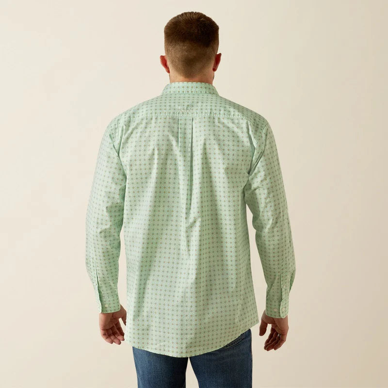 Ariat Mens Team Pierson Classic Fit Shirt Light - Green/White