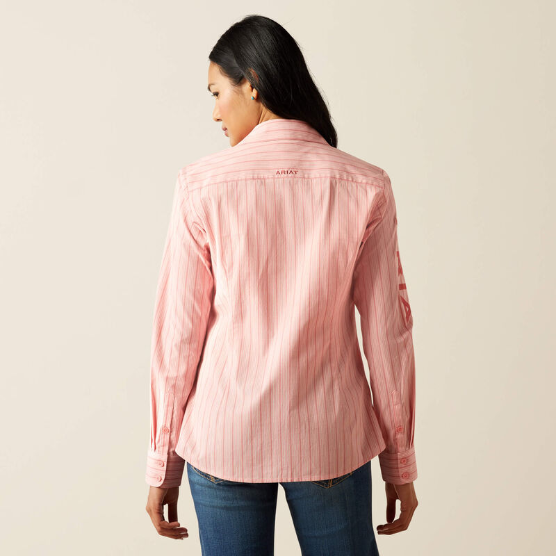 Ariat Womens Team Kirby Stretch Shirt - Mauve Stripe