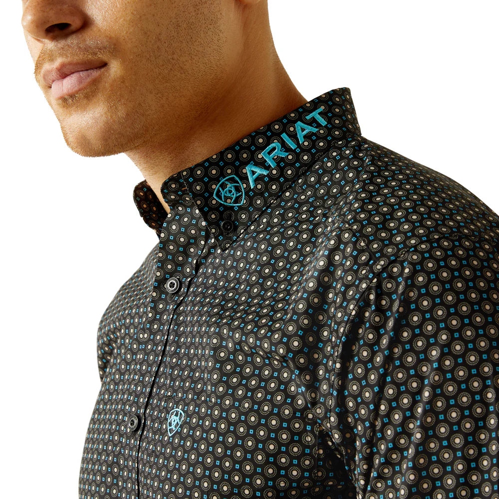 Ariat Mens Team Abel Fitted Shirt - Black/Blue