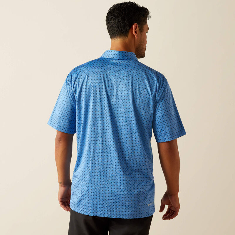 Ariat Mens Charger 2.0 Printed Polo - Classic Blue