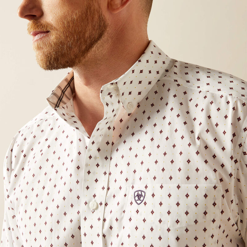 Ariat Mens Wrinkle Free Ross Classic Fit Shirt - White