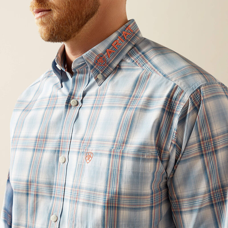 Ariat Mens Pro Series Team Finnegan Classic Fit Shirt - Blue/Orange