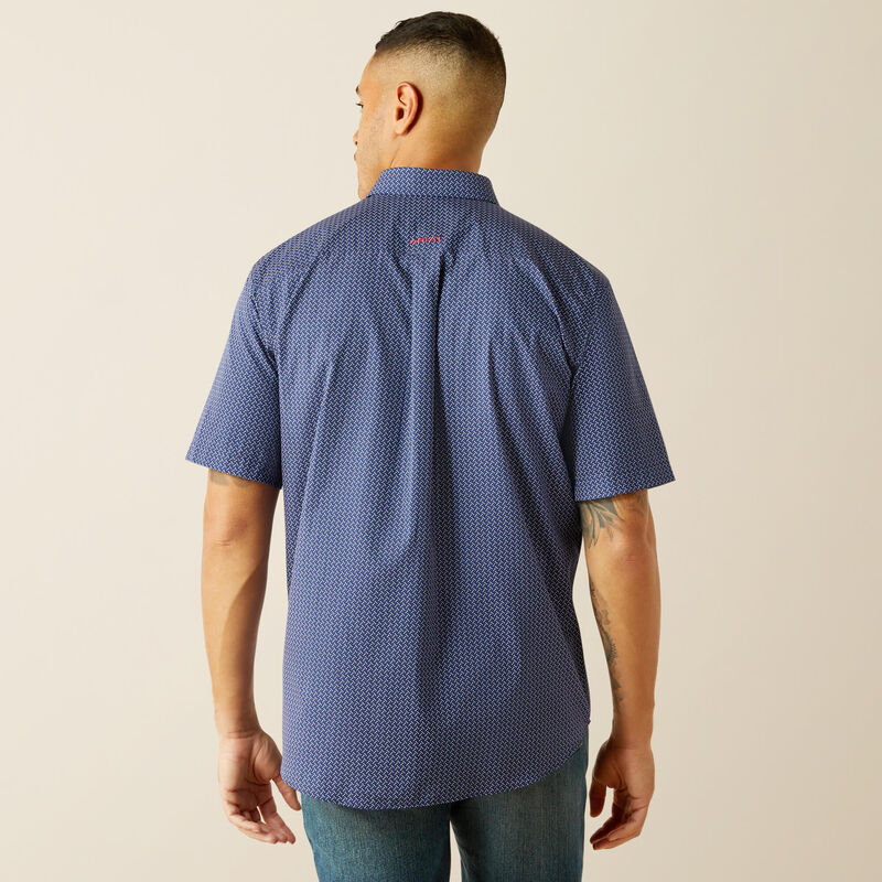 Ariat Mens Wrinkle Free Davis Classic Fit Shirt - Dark Blue