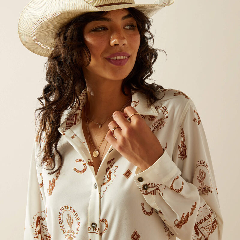 Ariat Womens Homestyle Shirt - Road Trip Print