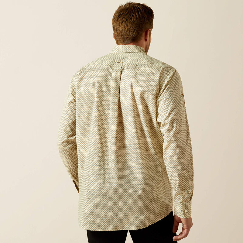 Ariat Mens Team Pierce Classic Fit Shirt- Cram/Light Brown