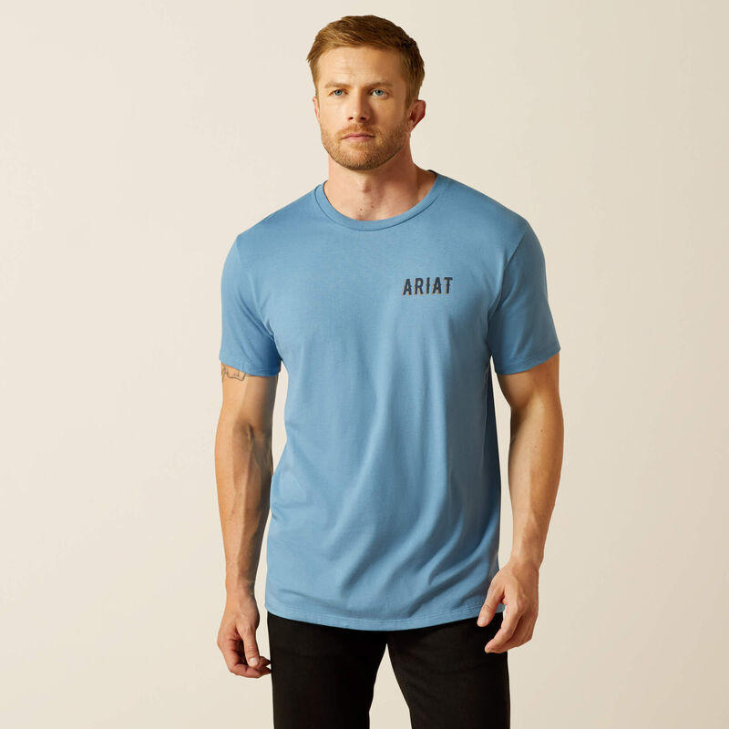Ariat Mens Ariat Blazing Saddle T-Shirt - Coronet Blue