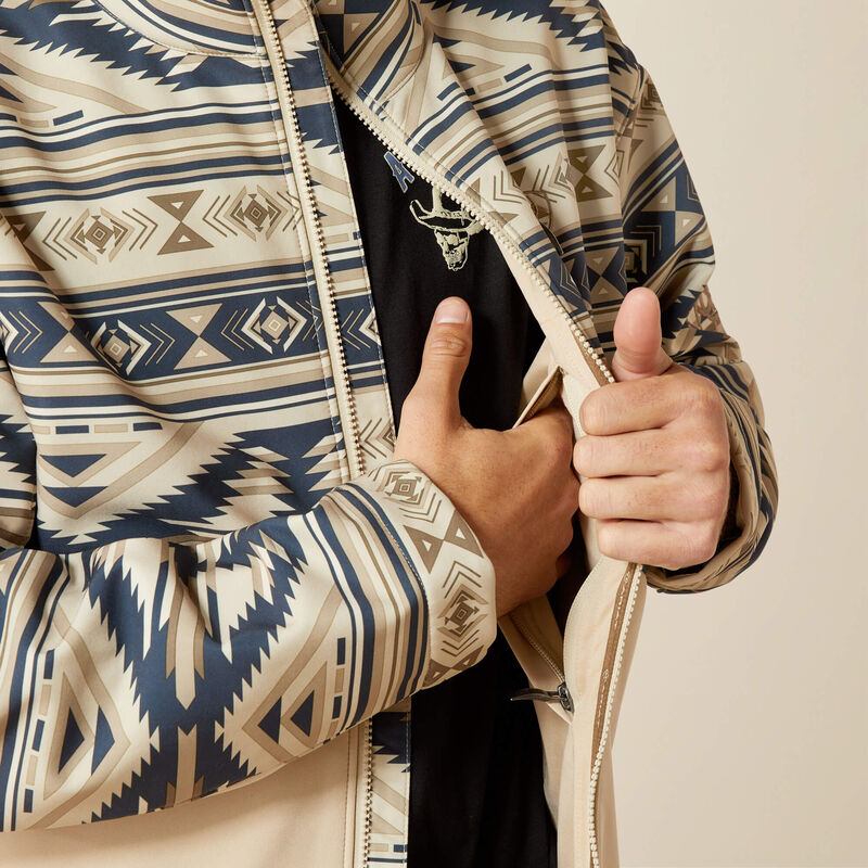 Ariat Mens Logo Softshell Jacket - White Pepper Southwest