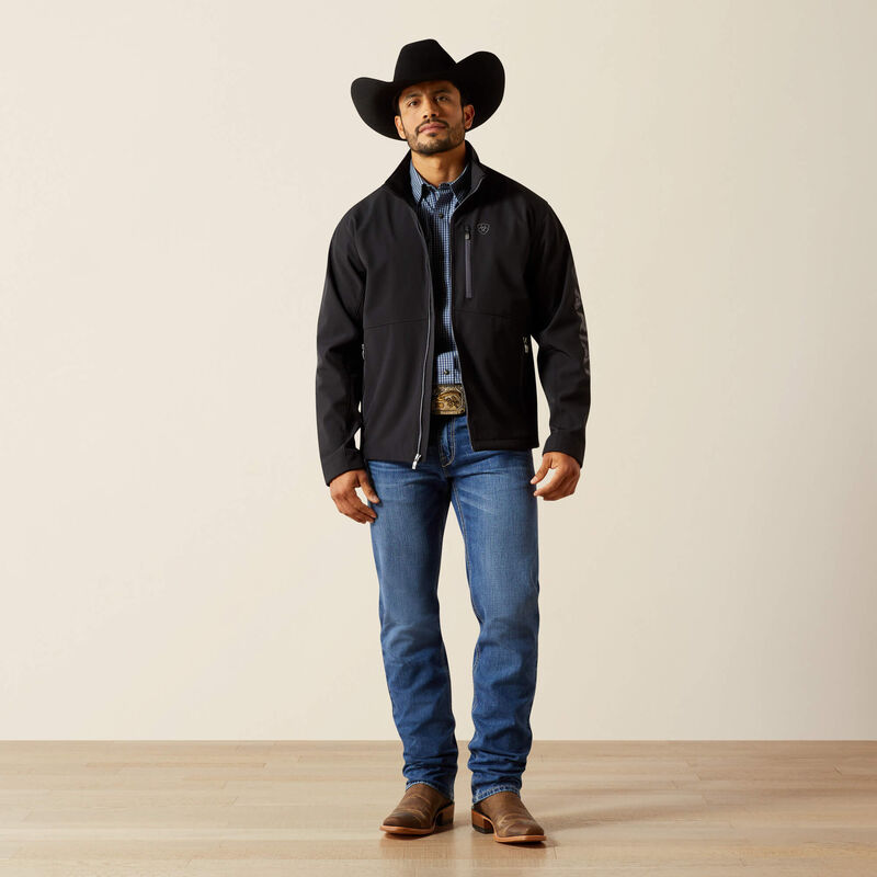 Ariat Mens Logo Softshell Jacket - Phantom|Grey Southwest