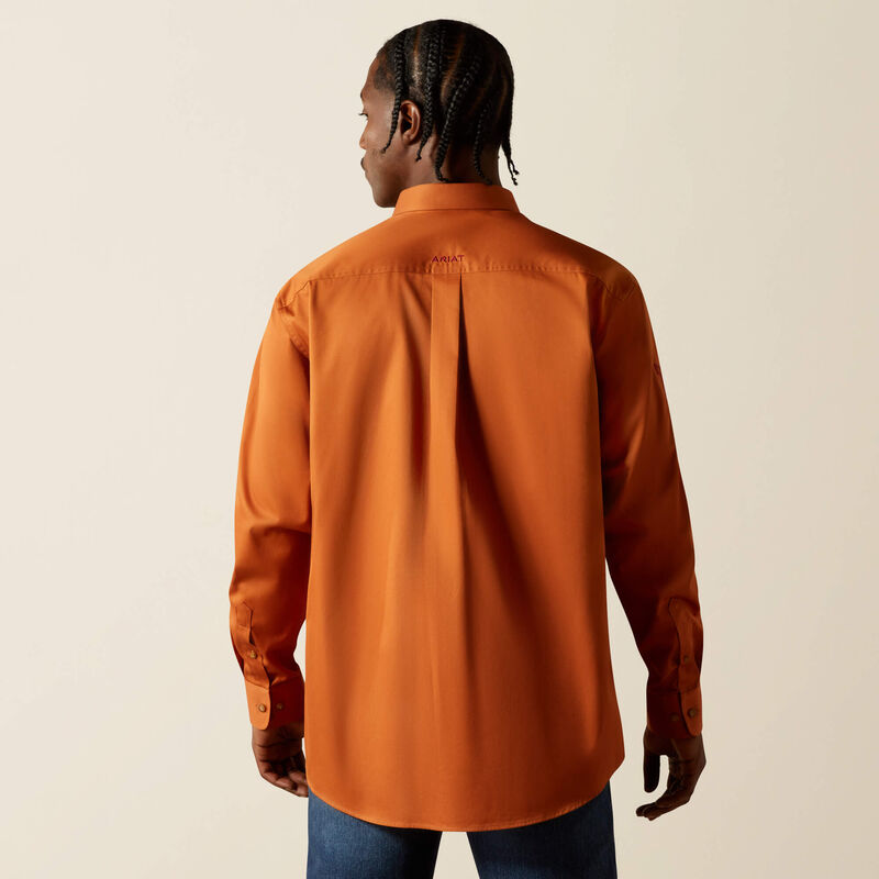 Ariat Mens Team Logo Twill Classic Fit Shirt - Adobe/Brick