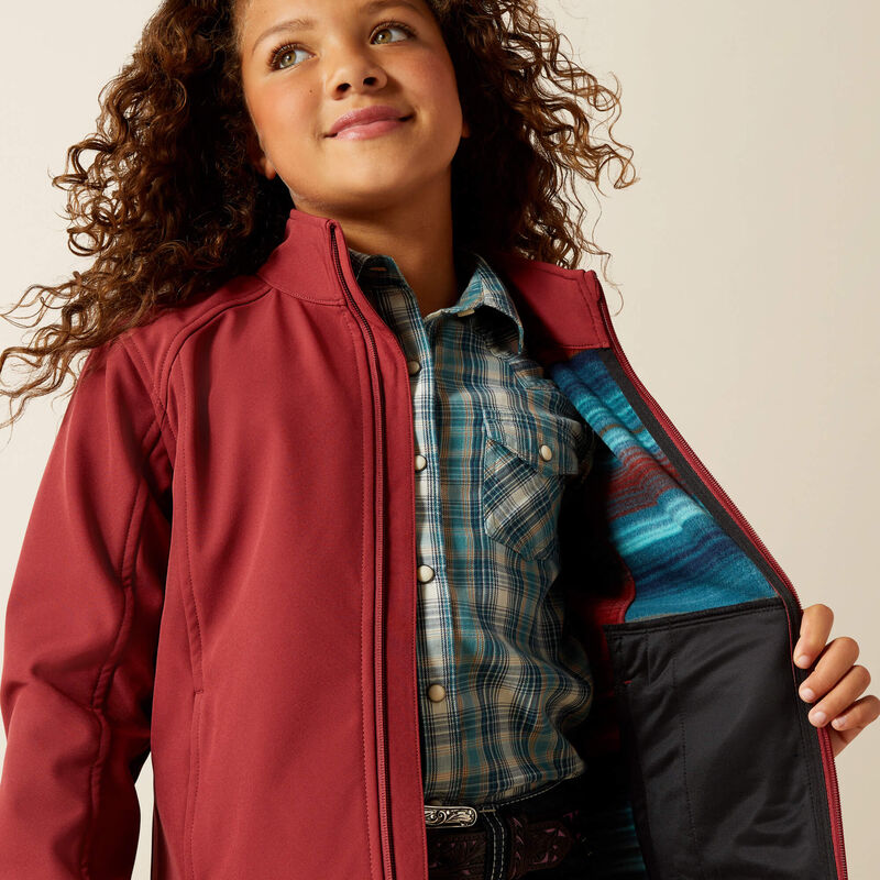 Ariat Girls Ariat Logo Softshell Jacket - Burnt Russet
