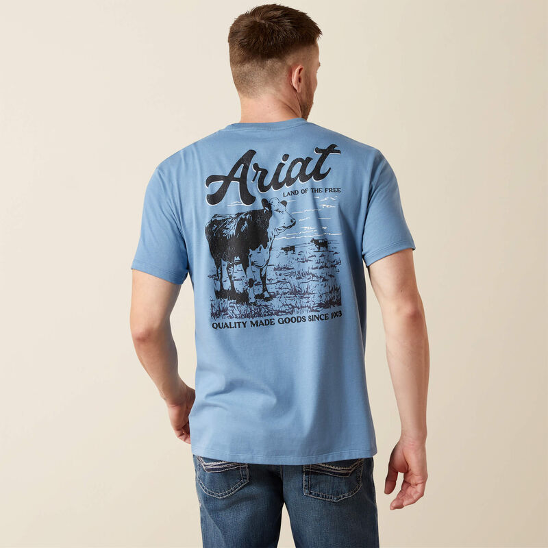 Ariat Mens Ariat Cattle Co. T-Shirt - Coronet Blue