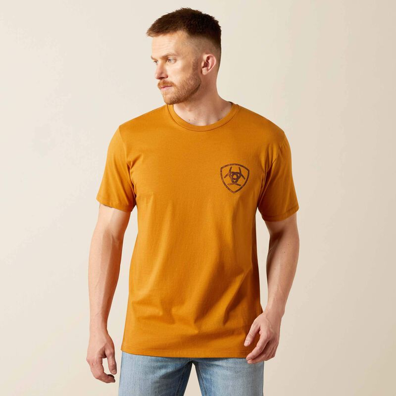 Ariat Mens Ariat Big Bull Rider T-Shirt - Bone Brown