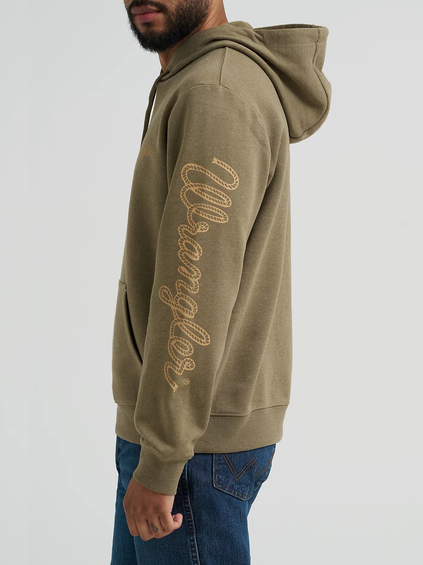 Wrangler Mens Wrangler® Rope Logo Hoodie - Burnt Olive