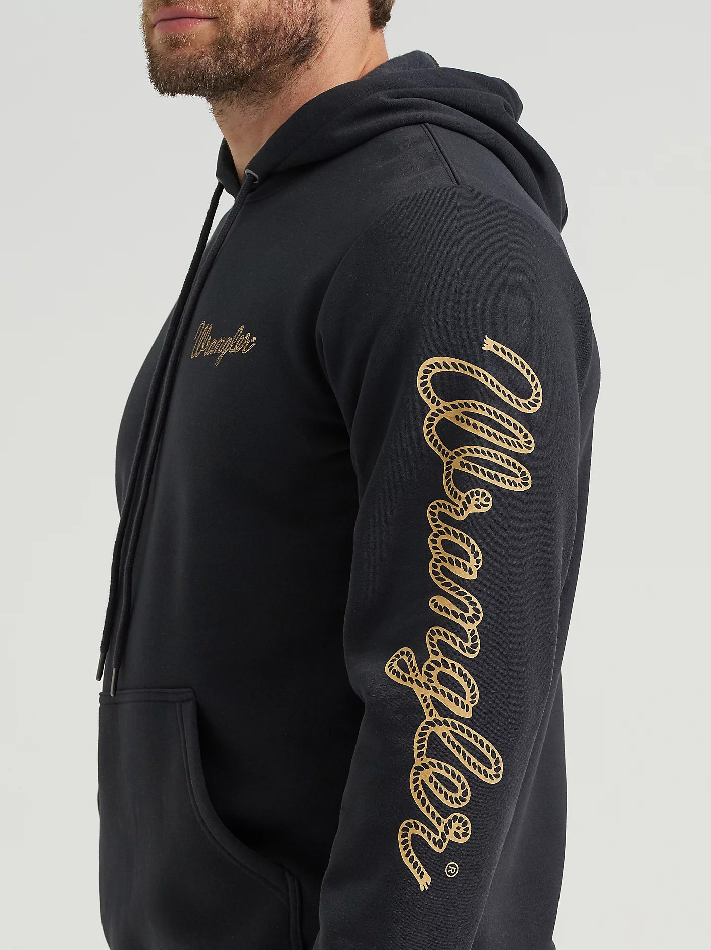 Wrangler Mens Wrangler® Rope Logo Hoodie - Jet Black