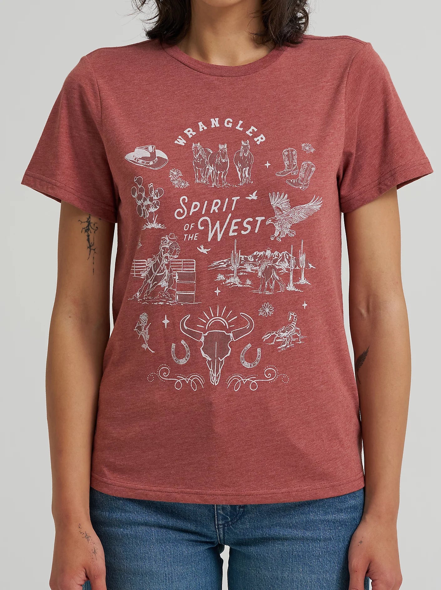 Wrangler Womens Spirit of the West Graphic Tee - Russet Brown