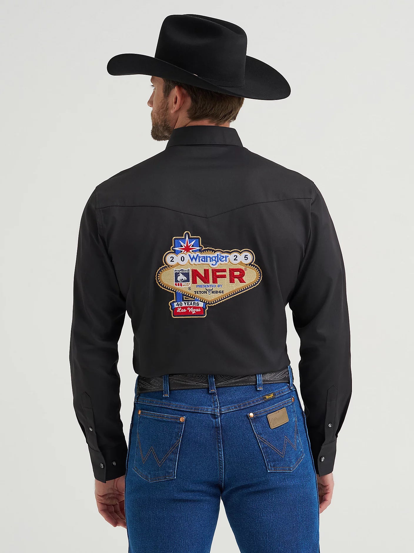 Wrangler Mens NFR 2025 Button Down Shirt - Black