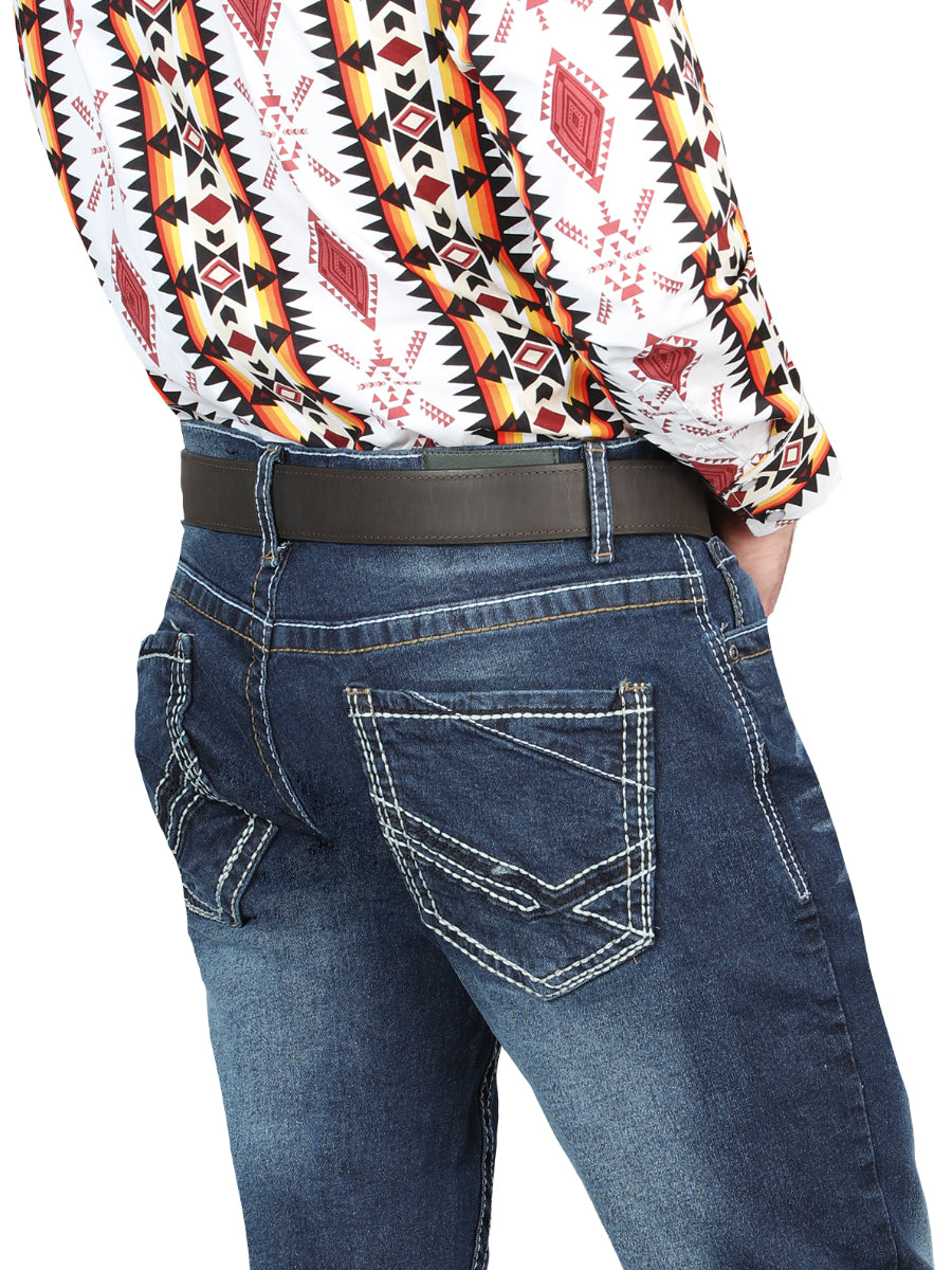 El Norteño Mens Skinny Stretch Pants - Medium Blue