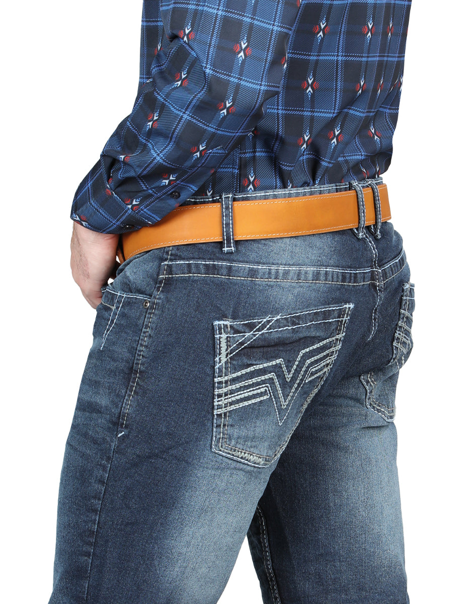 El Norteño Mens Skinny Stretch Pants - Medium Blue 126631