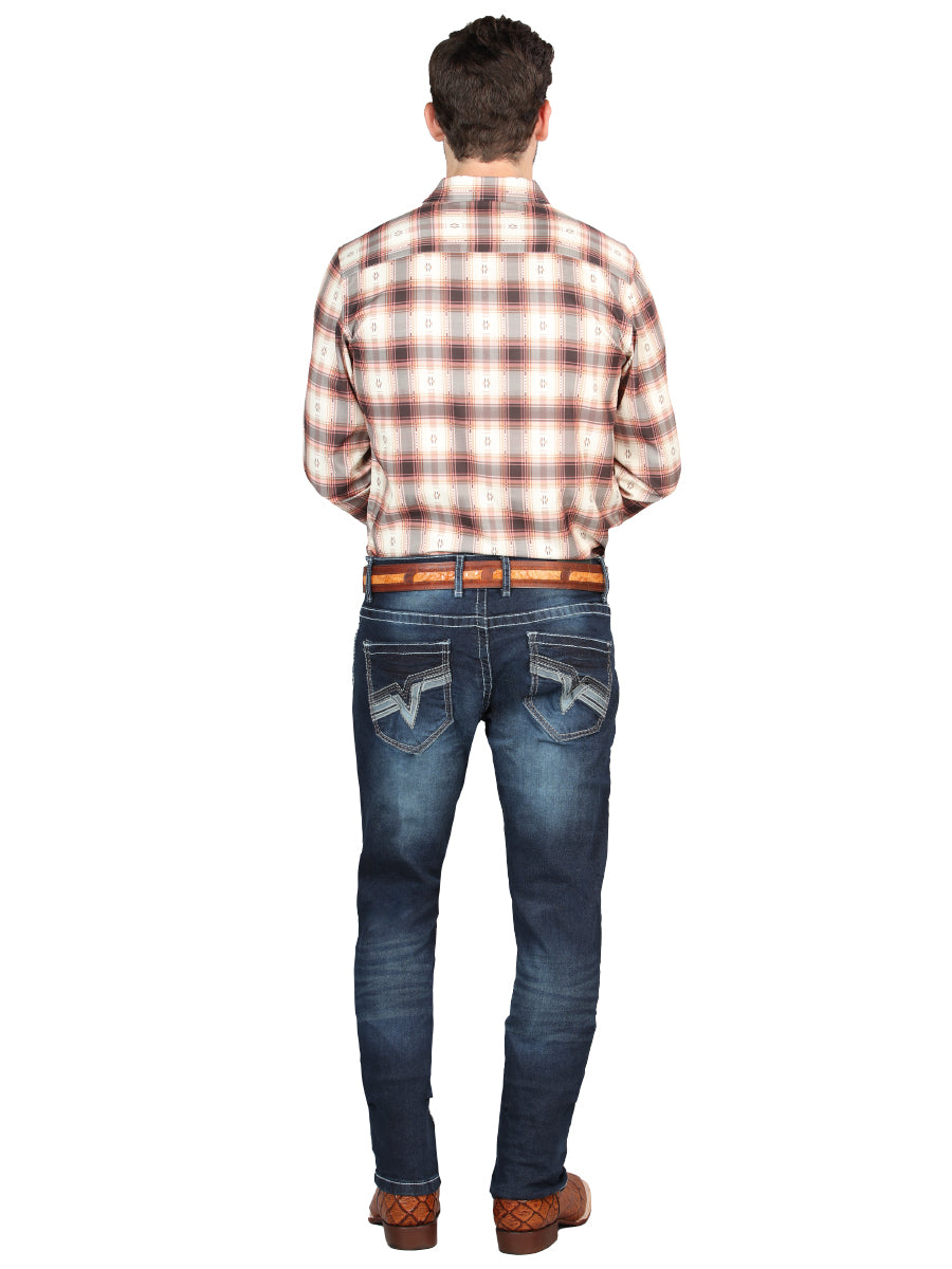 El Norteño Mens Skinny Stretch Pants - Dark Blue