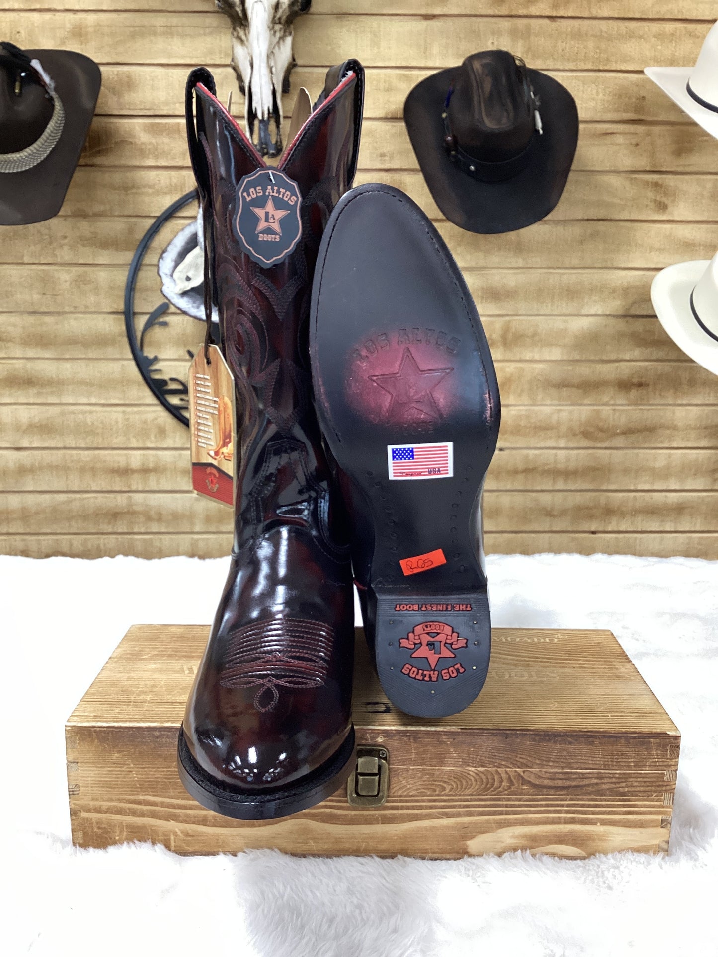 Los Altos MenS Boot Camaleon Round Toe (Black Cherry)