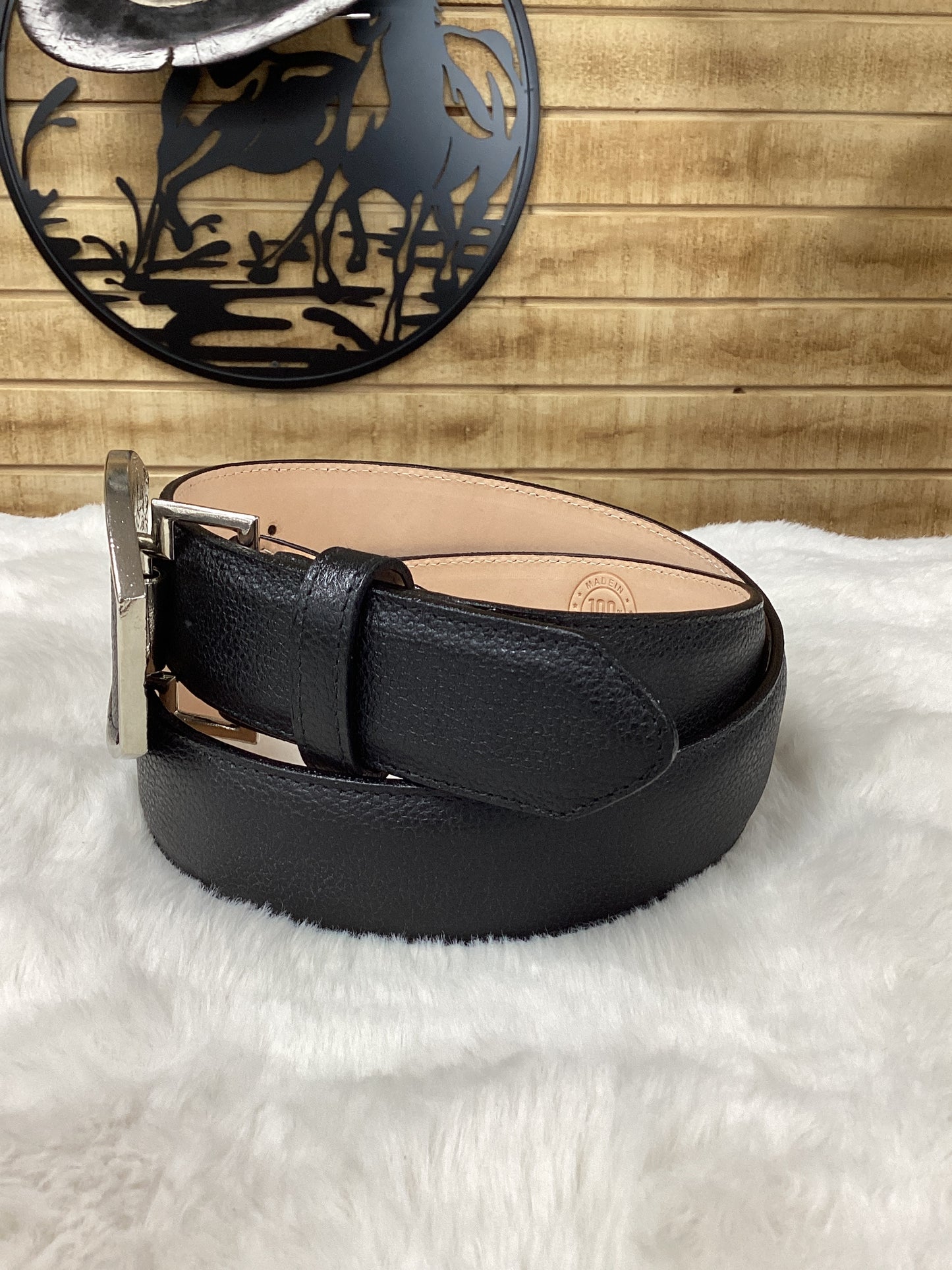 Denver Deer Print Belt Black