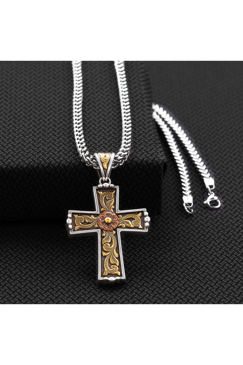 Twister Antique Cross Necklace