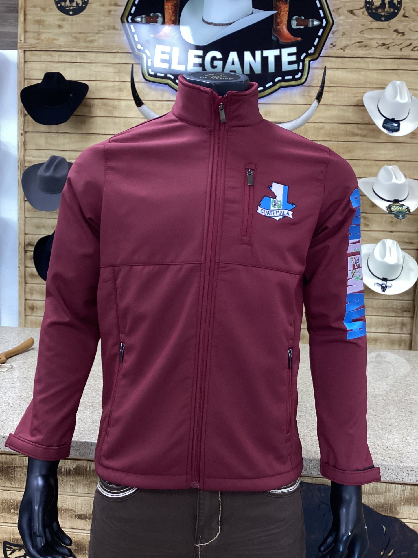 The American West Mens Guatemala Jacket - Black, Burgundy