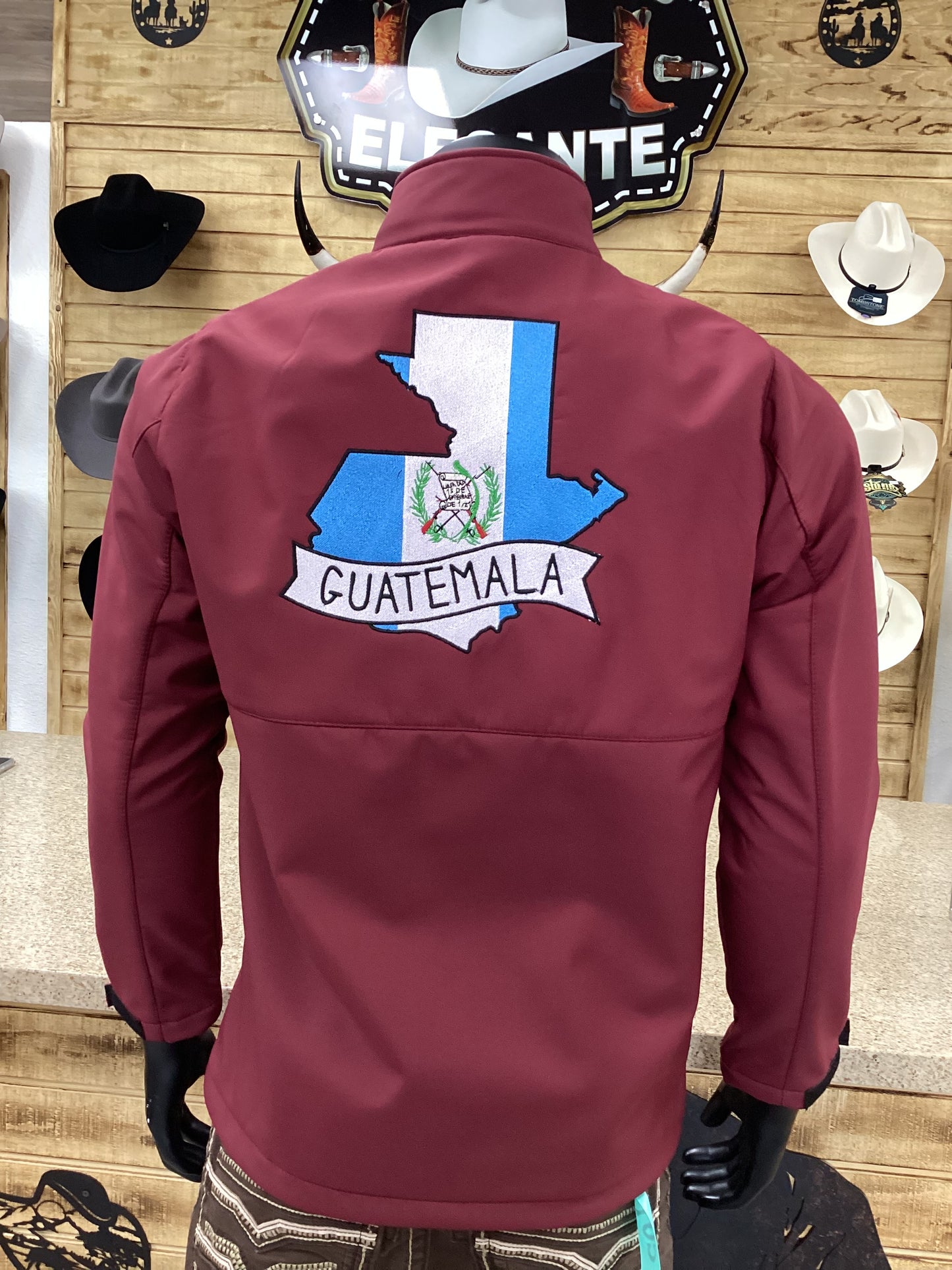 The American West Mens Guatemala Jacket - Black, Burgundy