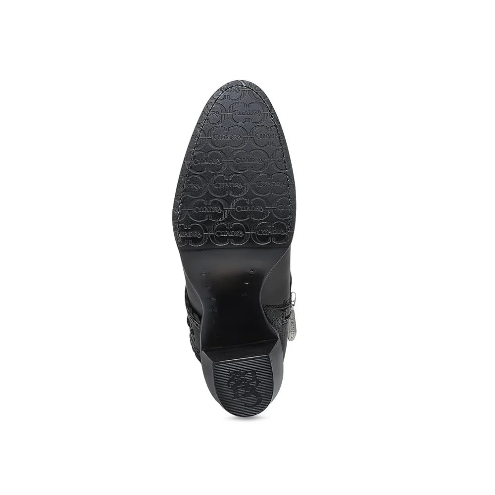 Cuadra Womens Stubby Chocolate & Black Zipper Boot CU963