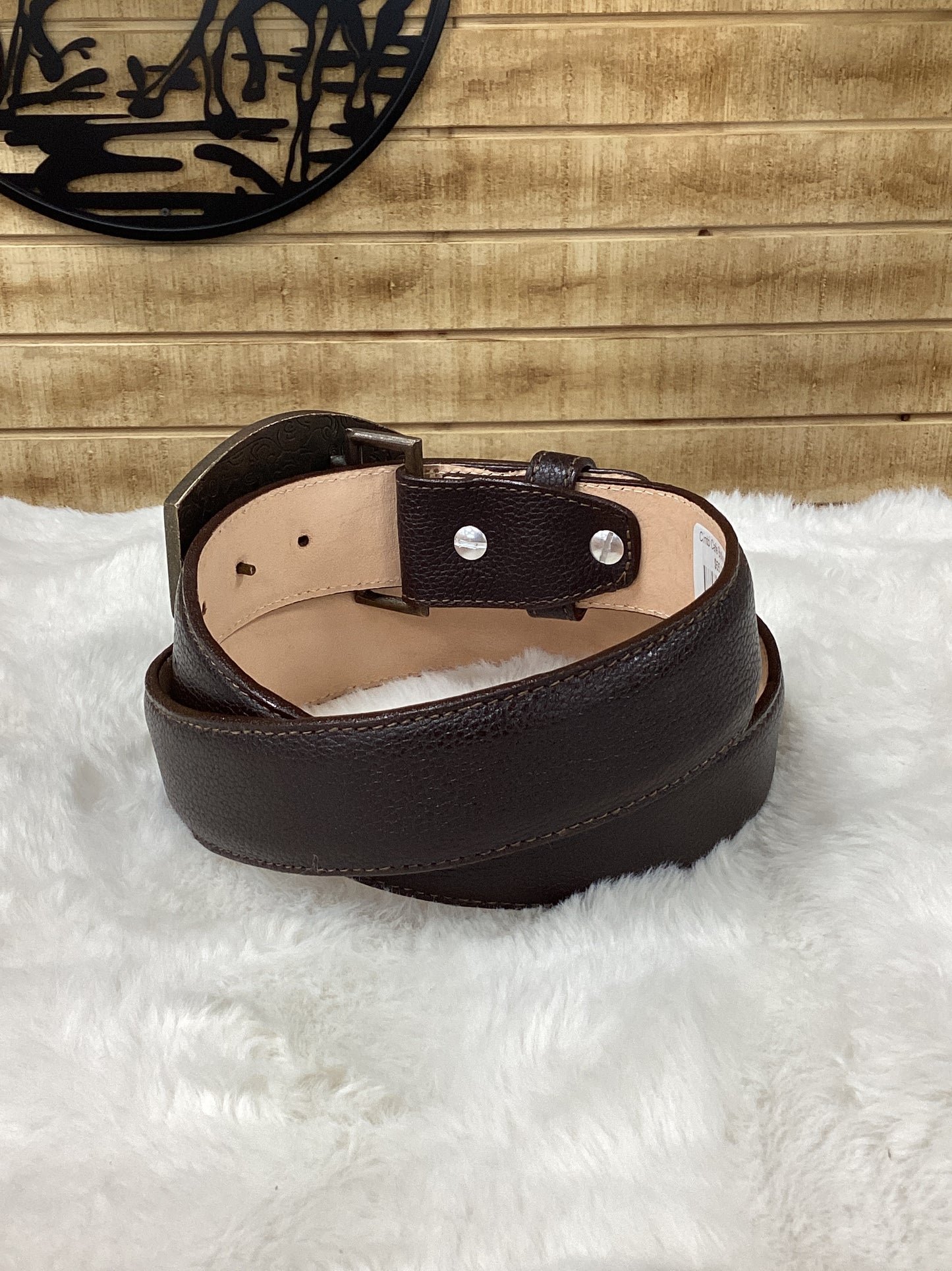 Denver Deer Print Belt - Dark Brown