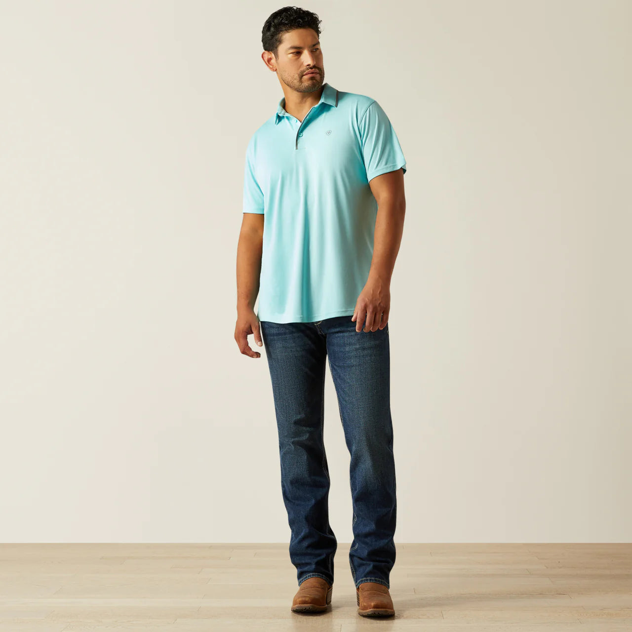 Ariat Mens Welded TEK Fitted Polo - Angel Blue
