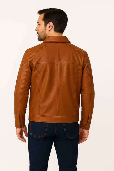 Scully Mens Brown Lamb Leather Rich Jacket
