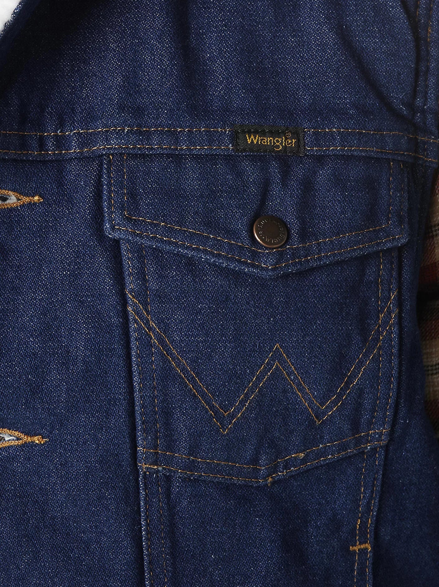 Wrangler Mens Sherpa-Lined Denim Vest