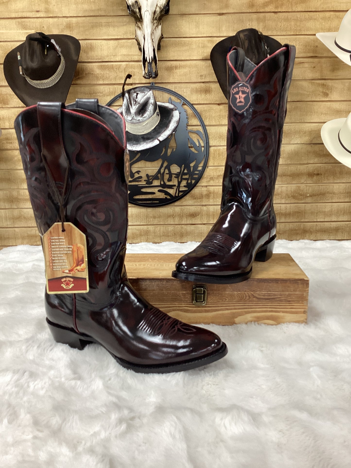 Los Altos MenS Boot Camaleon Round Toe (Black Cherry)