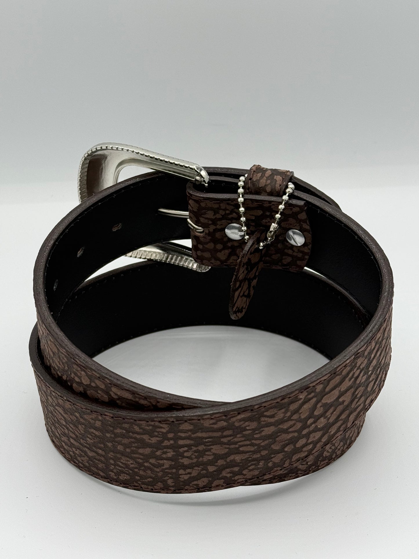 Bull Print Leather Belt