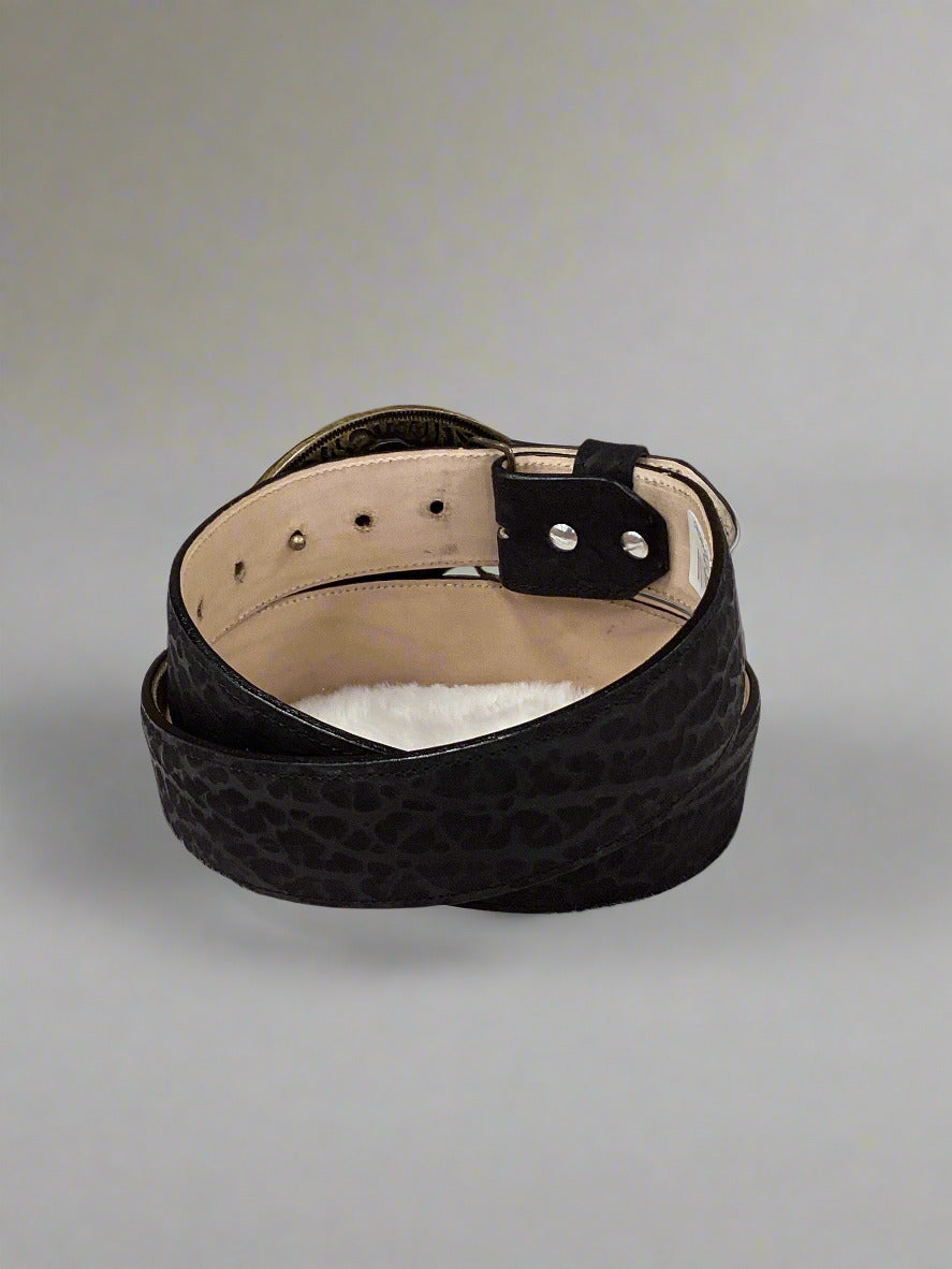 Denver Bovine Print Belt - Black