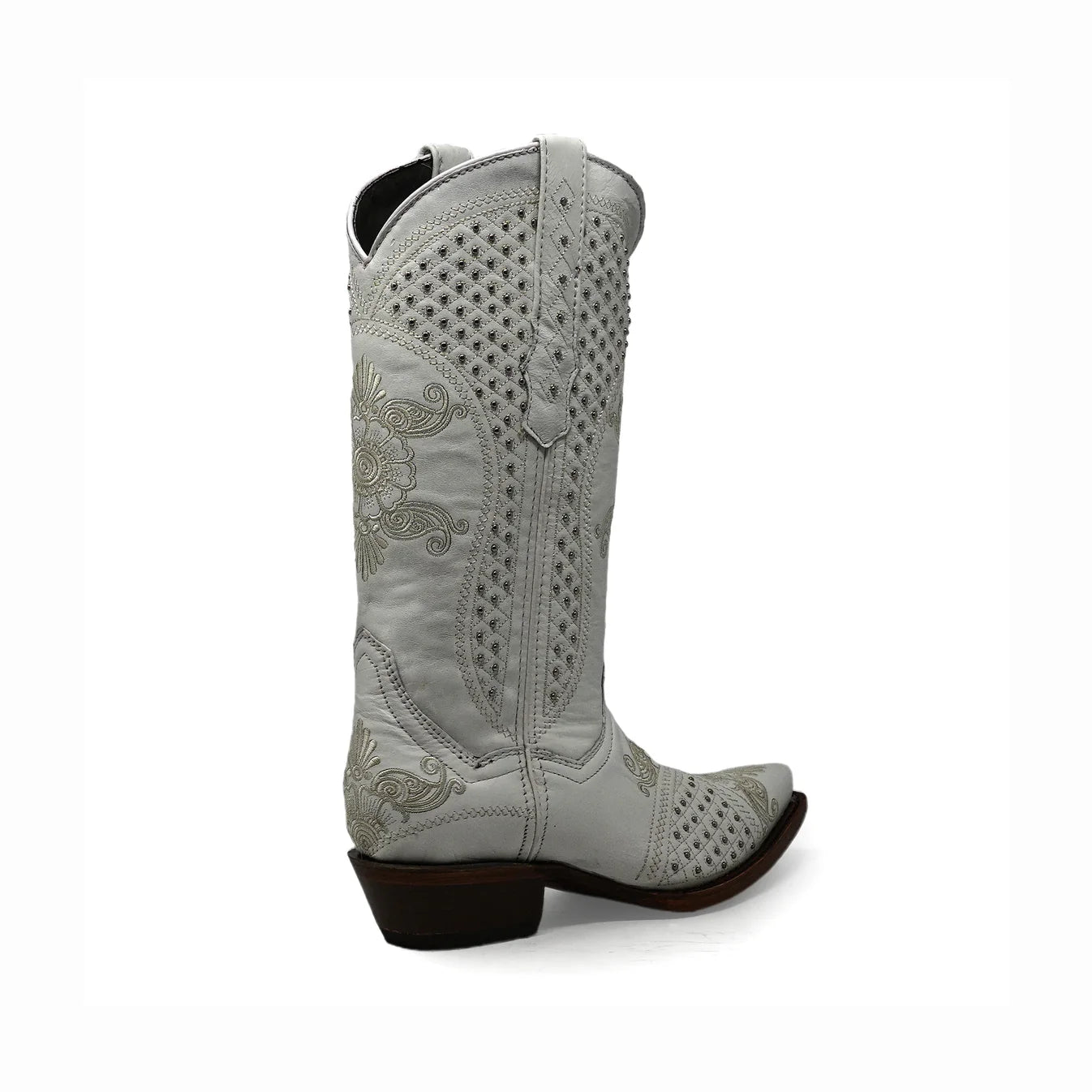 Wildflower Womens Embroidered and Studded Boots (White)