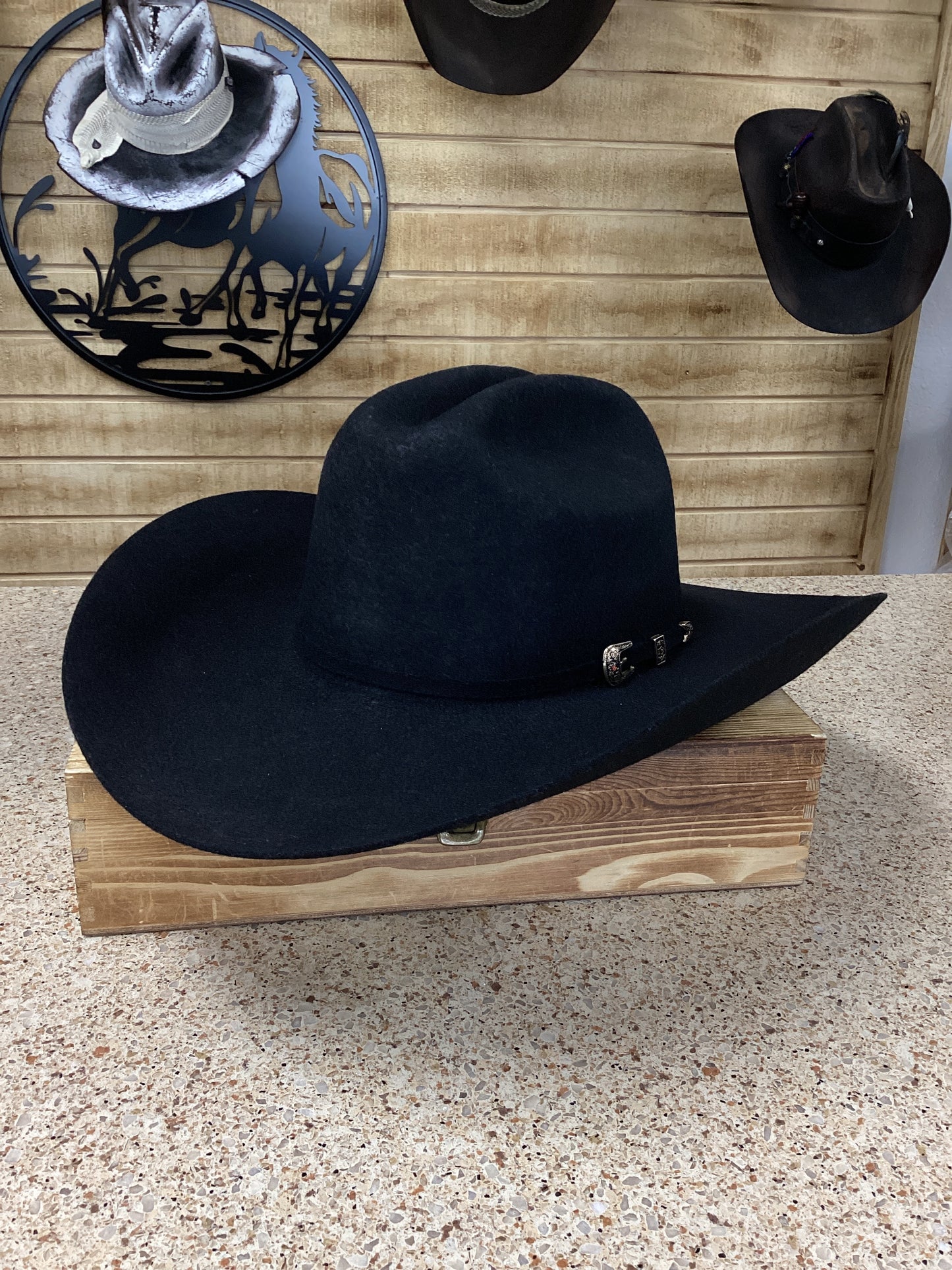 Stone 100x Cowboy hard spirit Wool Felt Hat