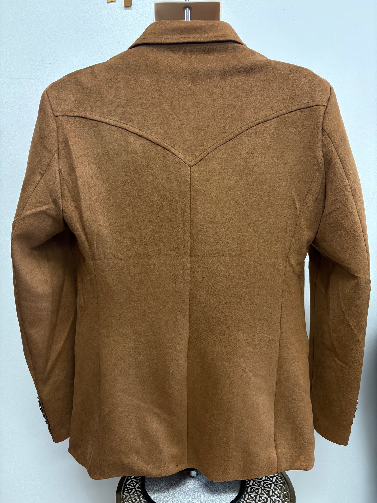 Lamasini Mens Faux Suede Coat - Camel