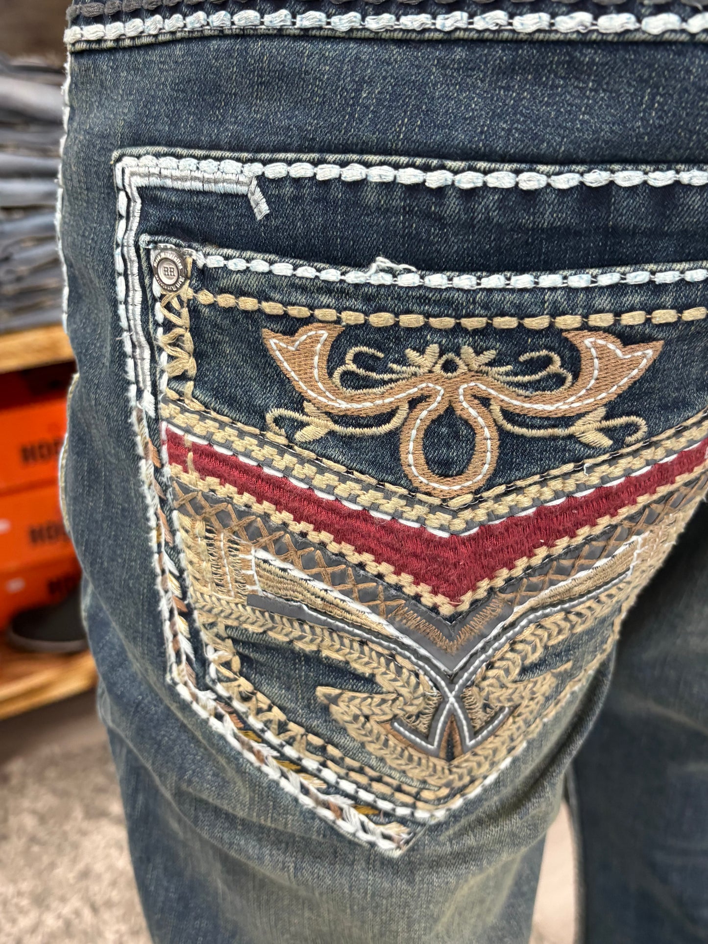 Rock Revolution Mens Design Jeans - Dark Blue R003