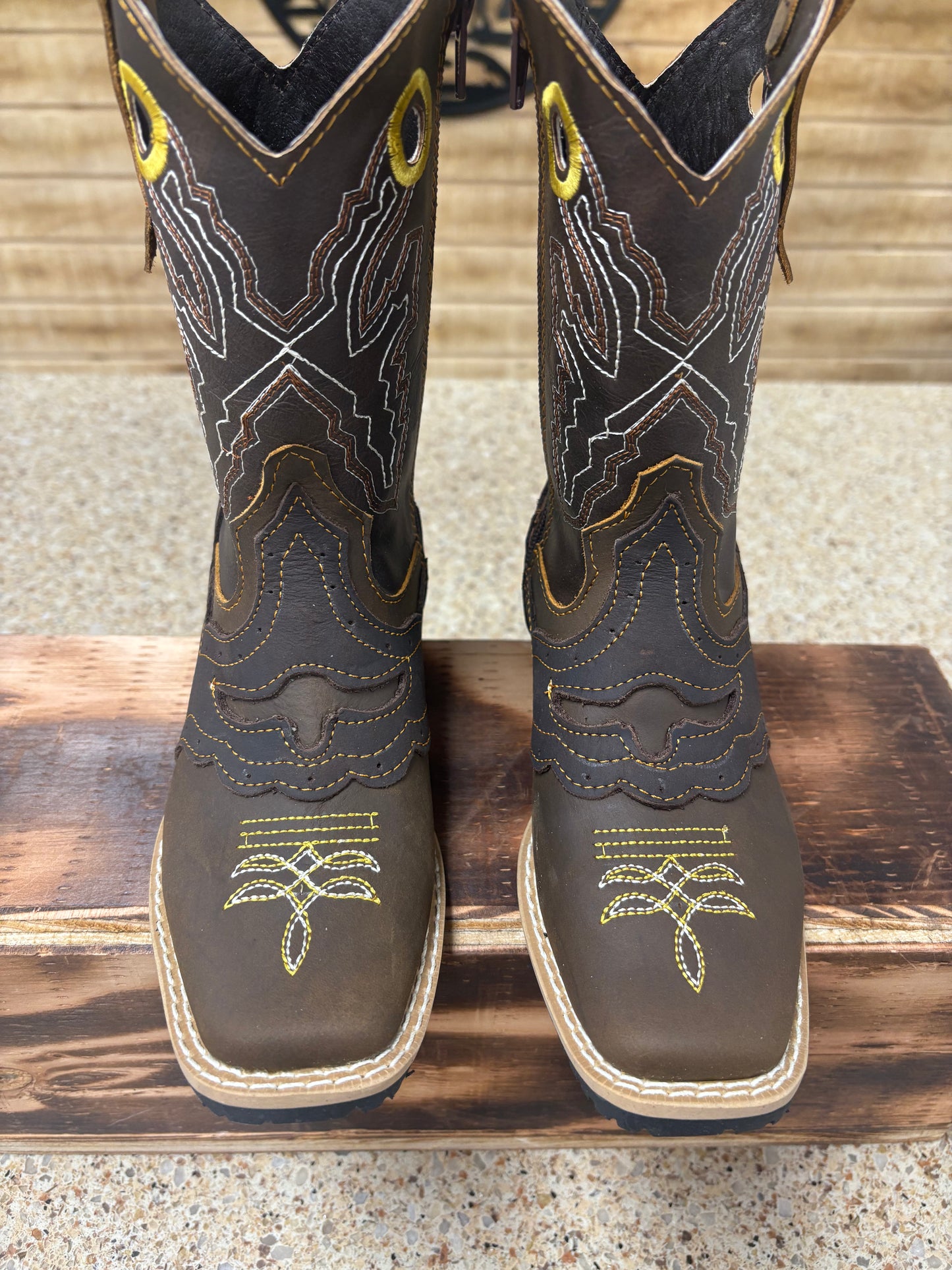 Joe Boots K.ds Leather, floter Cowboy BRN Boot