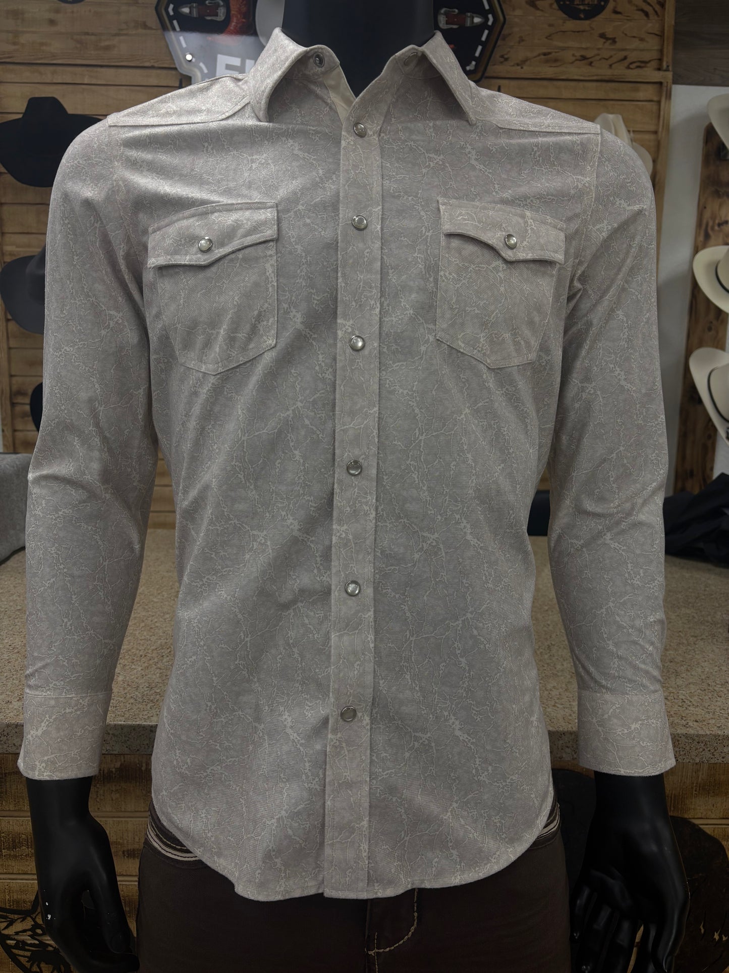 White Diamond Men’s Beige Dress Shirt