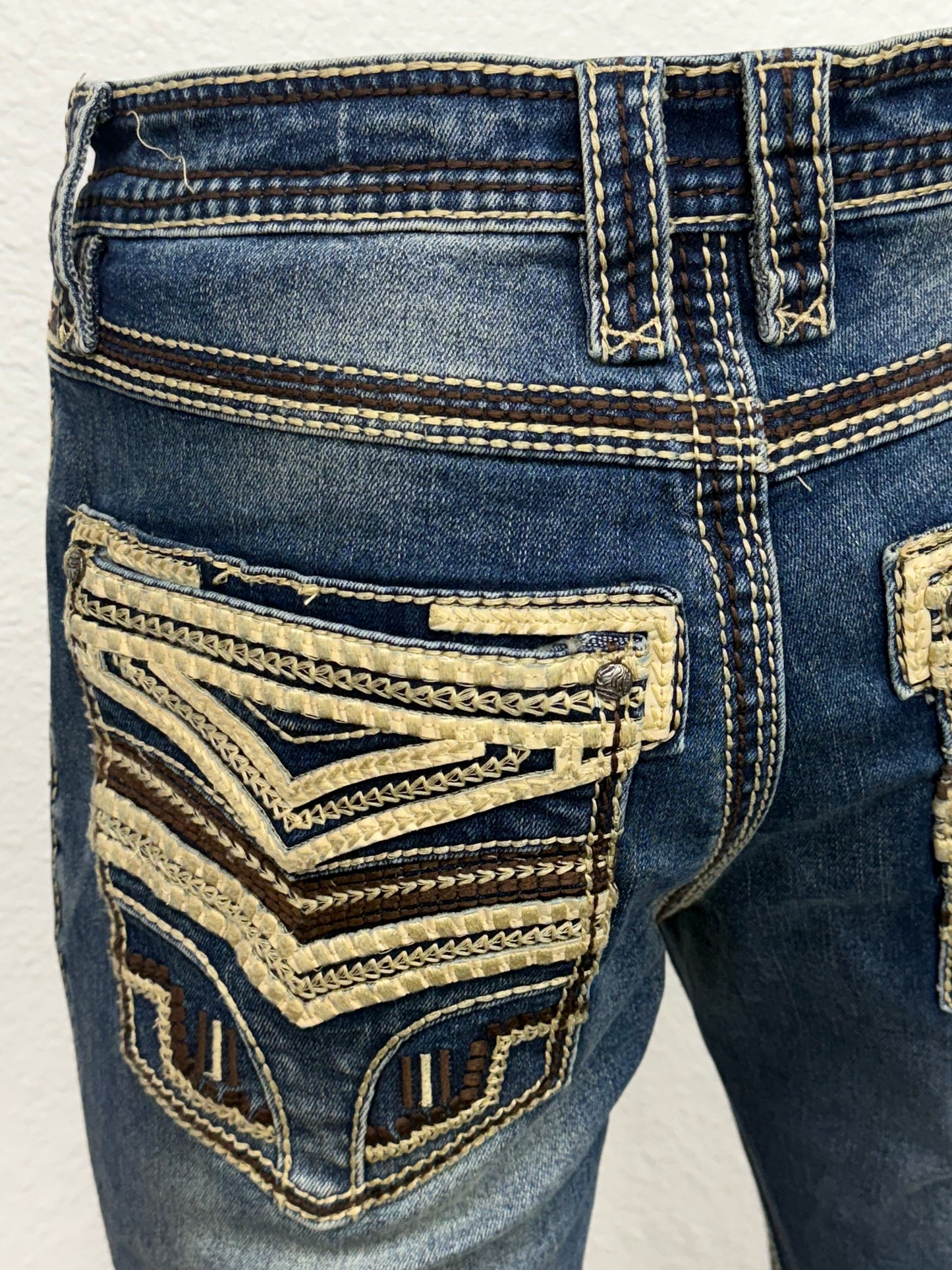 Lamasini Mens Marco Bootcut Jean -Medium Blue 26503