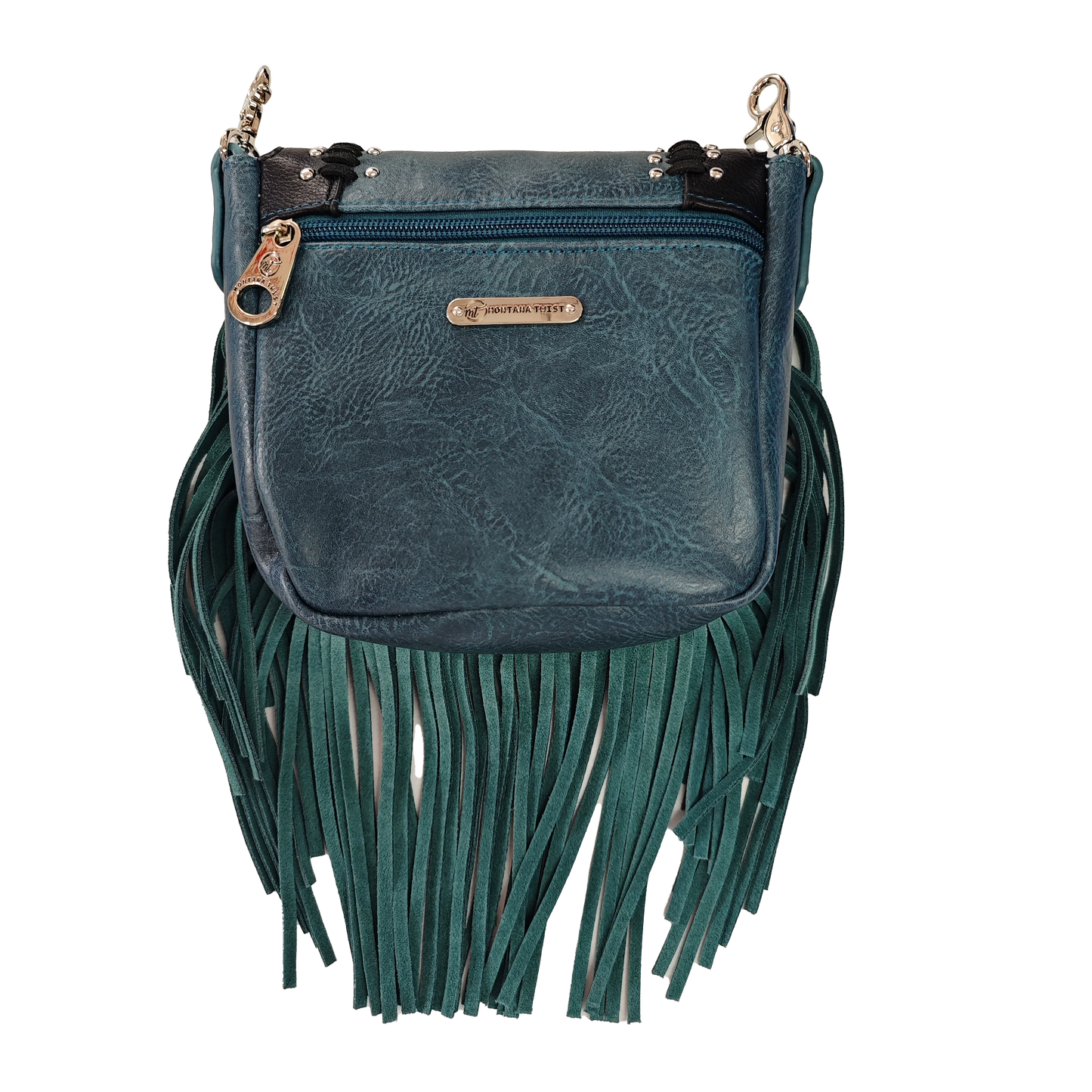 Montana Twist Fringe Crossbody Bag - Turqoise