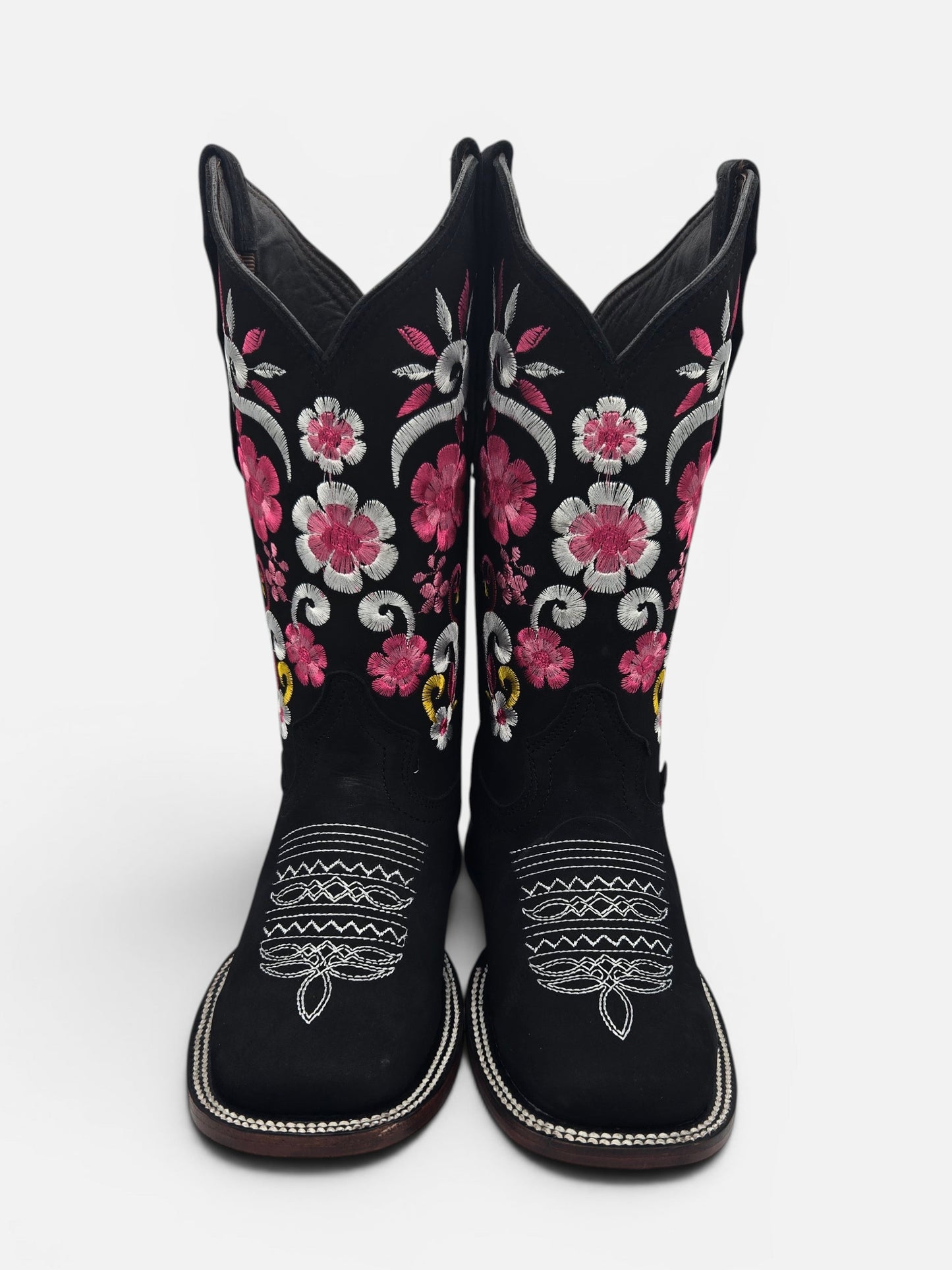 Kenia Womens Flower Embroidered Boots - Black