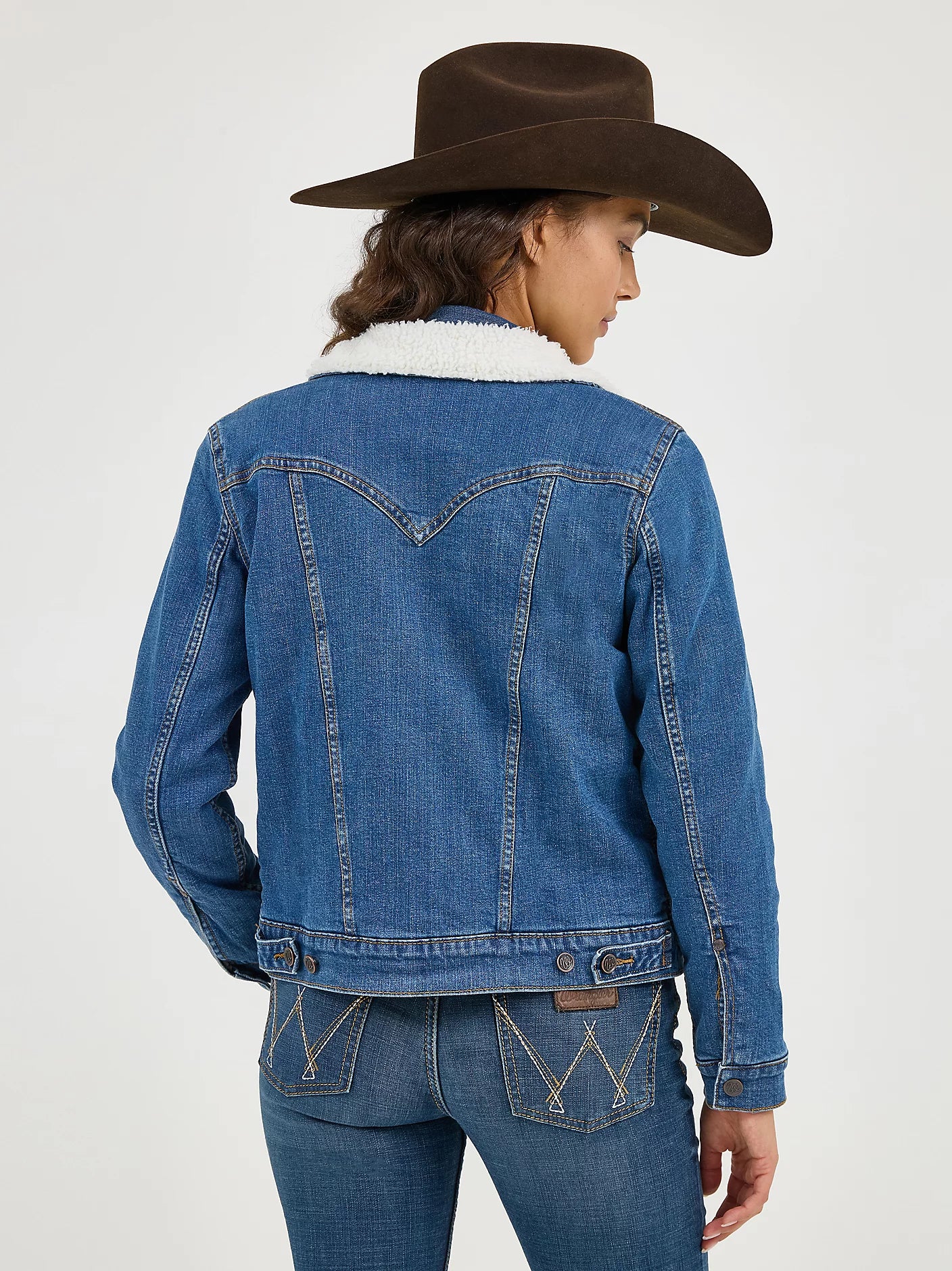 Wrangler Womens Wrangler Retro® Sherpa Lined Western Denim Jacket - Denim