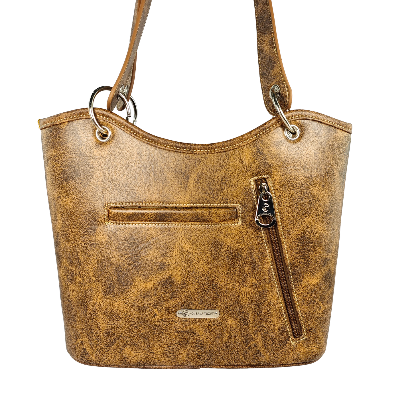 Montana Twist Leather Embroidered Horse w/ Concealed Carry - Brown